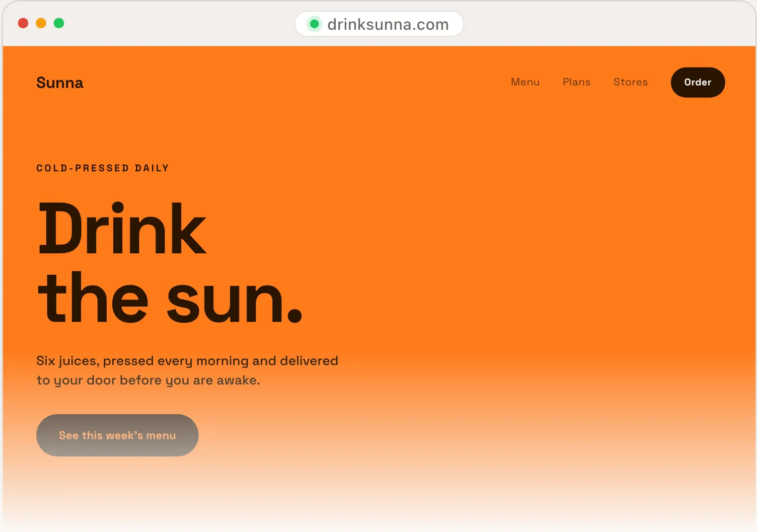 Sunna, a juice bar site