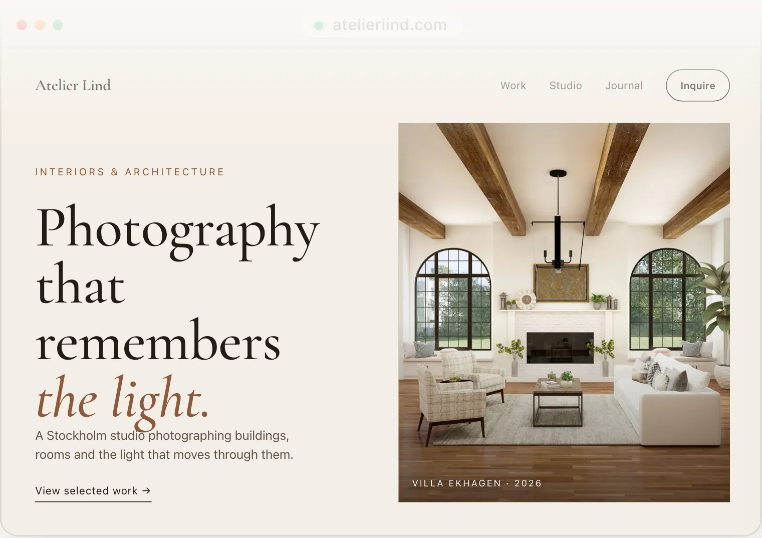 Atelier Lind, a photography site