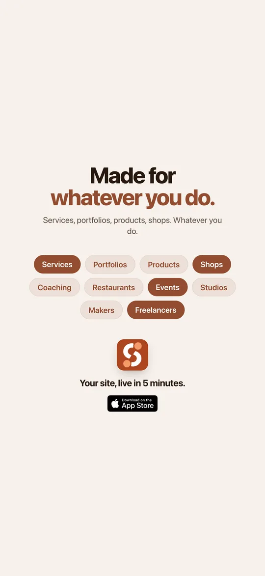 SiteSpin works for services, portfolios, shops and more